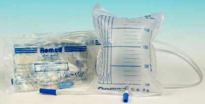 Picture of STERILE URINE BAG WITH VALVE AND CANNULA 2000CC ROMED