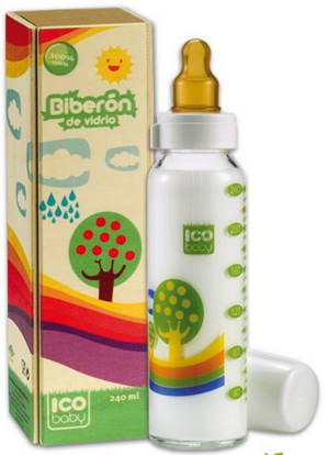 Picture of GLASS BABY BOTTLE  240ML ICOBABY 7043