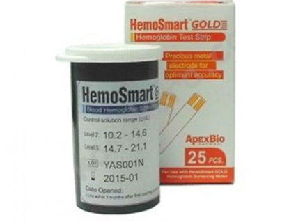 Picture of ΗEMOSMART GOLD TEST STRIPS OF 25PCS MEASUREMENT OF HAEMOGLOBIN IN WHOLE BLOOD