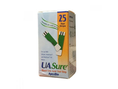 Picture of UA SURE TEST STRIPS OF 25PCS FOR THE MEASUREMENT OF URIC ACID