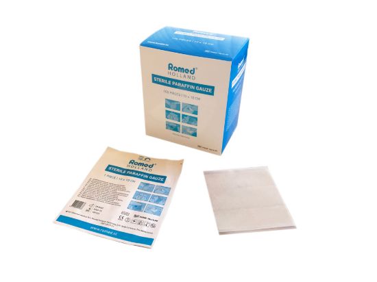 Picture of Romed paraffine gauze, 10x10cm, sterile, Per piece